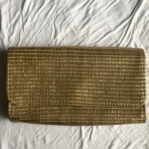 Gold Straw Clutch